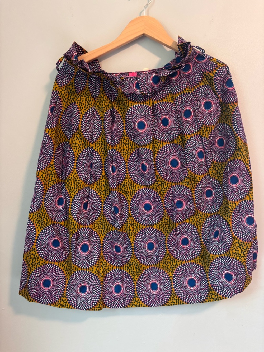 Anthropologie Edme & Esyllte Circle-Pattern Yellow, Purple & Pink Midi Skirt